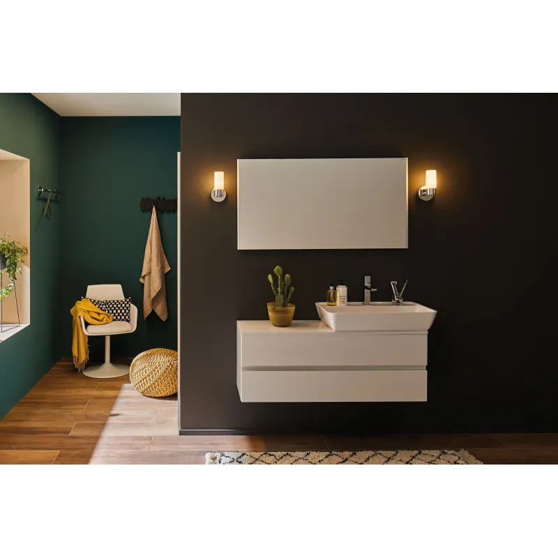 applique salle de bain Eleon IP44 max. 33W G9 chrome/Satin 230V Métal/Verre