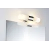 Eclairage miroir Lenia IP44 max. 2x20 W chrome, opaque, métal, verre