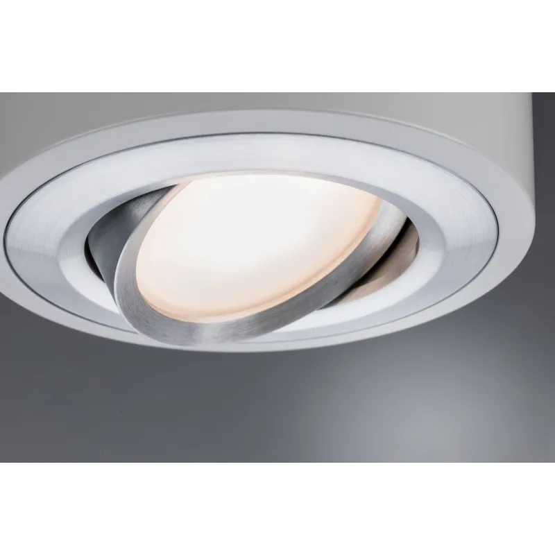 WallCeiling Argun LED 1x4,8W Blanc Alu brossé 230 V, métal - Pas cher