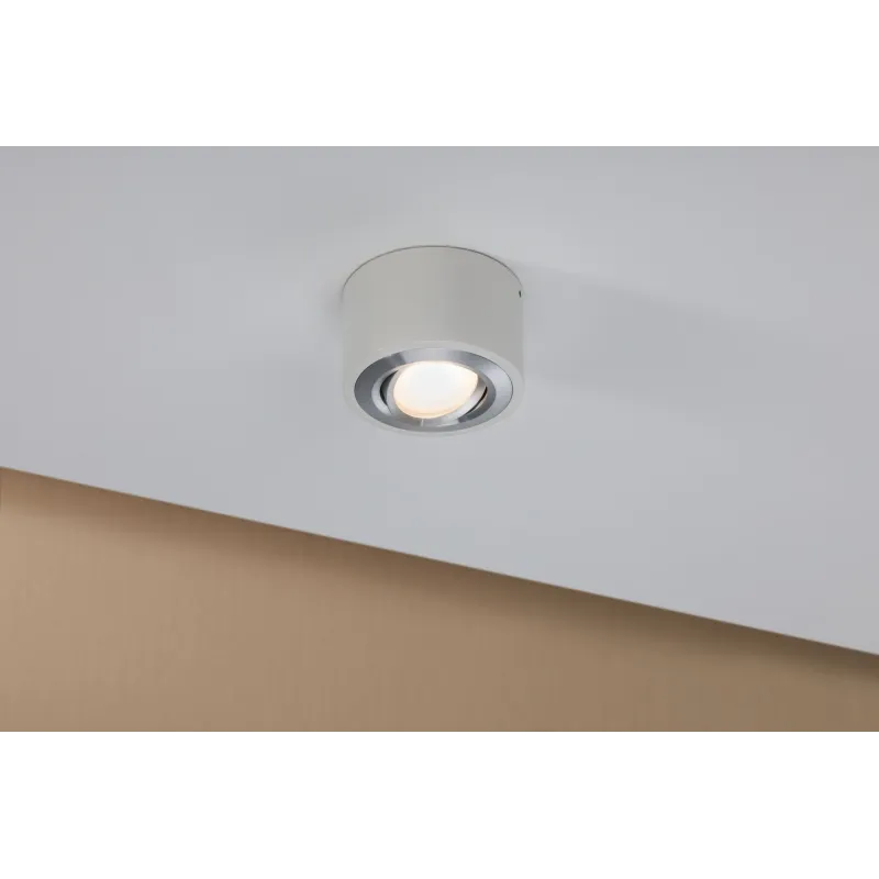 WallCeiling Argun LED 1x4,8W Blanc Alu brossé 230 V, métal - Pas cher