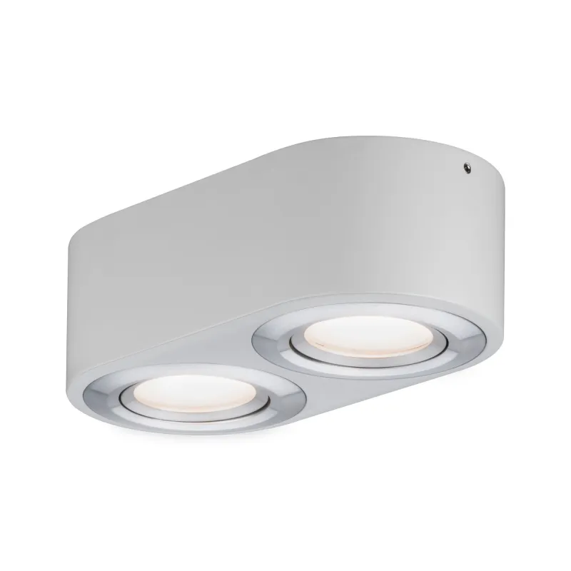 WallCeiling Argun LED 2x4,8W Blanc Alu brossé 230 V, métal - Pas cher