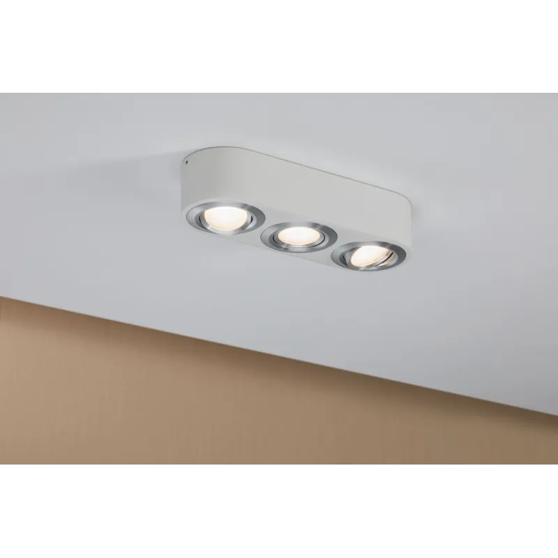 WallCeiling Argun LED 3x4,8W Blanc Alu brossé 230 V, métal - Pas cher