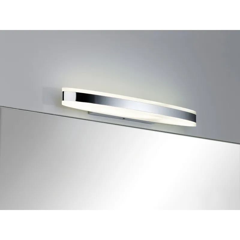 applique plafonnier Kuma IP44 LED 1x9W 500mm chrome/blanc 230V Métal/acrylique