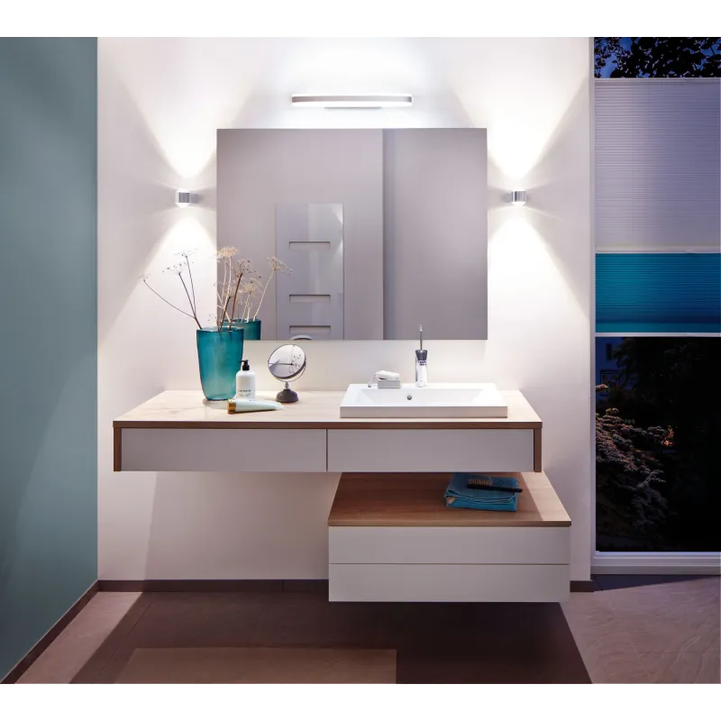 applique plafonnier Kuma IP44 LED 1x9W 500mm chrome/blanc 230V Métal/acrylique