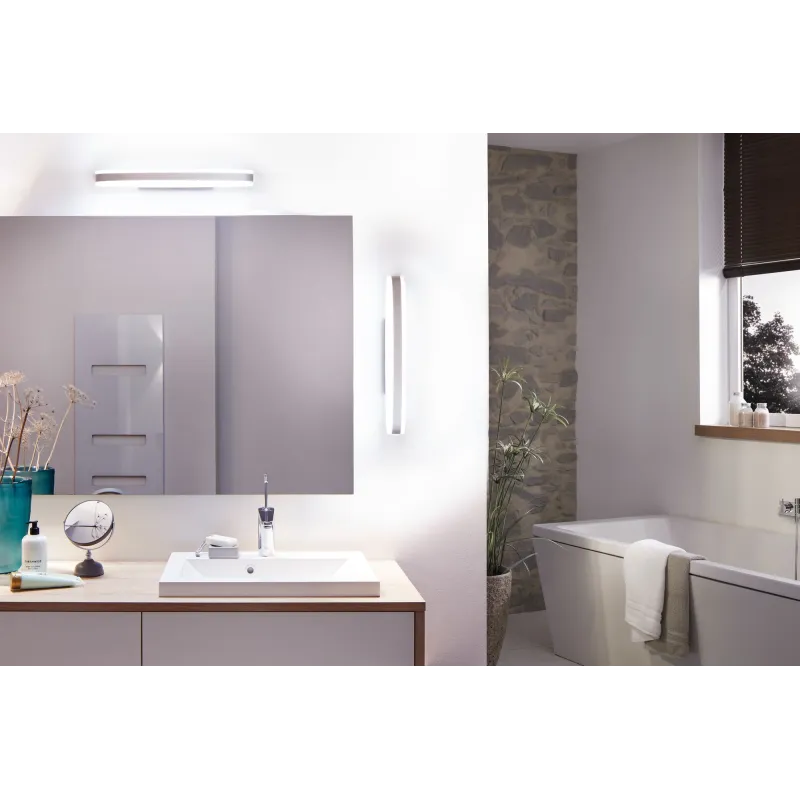 applique plafonnier Kuma IP44 LED 1x9W 500mm chrome/blanc 230V Métal/acrylique