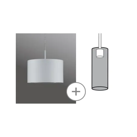 DecoSystems abat-jour en tissu Tessa blanc max. 50 W Diamètre 25 cm