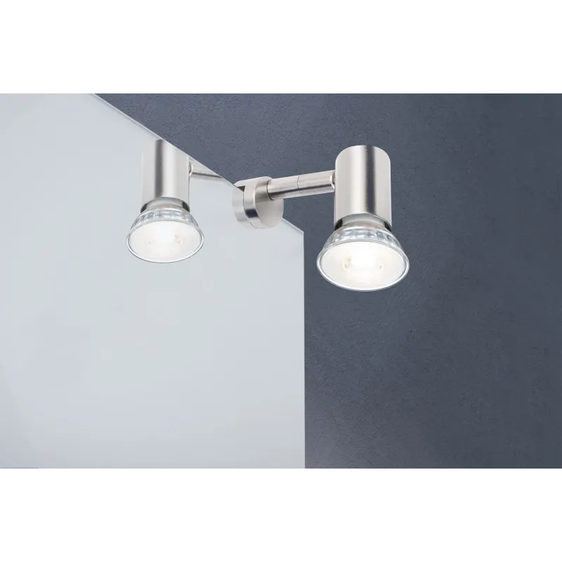 Éclairage de miroir LED Galeria Simplo acier brossé fourni avec ampoule 1x5,3 W GU10