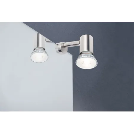 Éclairage de miroir LED Galeria Simplo acier brossé fourni avec ampoule 1x5,3 W GU10