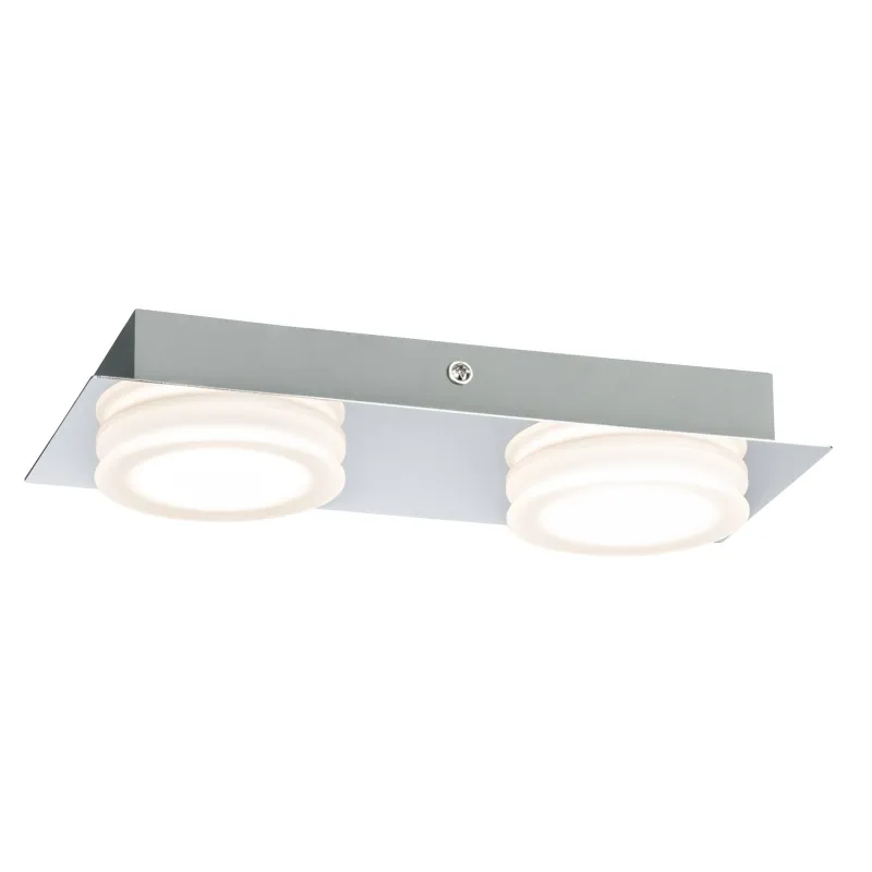LED IP23 applique plafonnier Doradus 2x4,7W chrome 230 V Métal/plastique