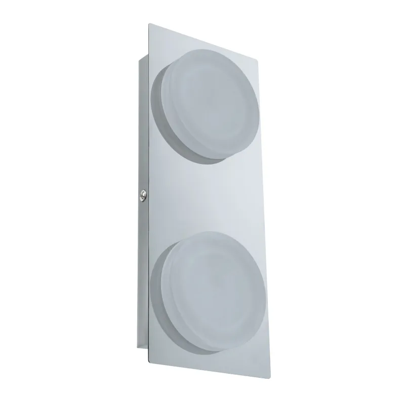 LED IP23 applique plafonnier Doradus 2x4,7W chrome 230 V Métal/plastique