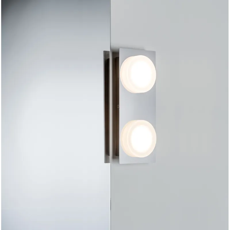 LED IP23 applique plafonnier Doradus 2x4,7W chrome 230 V Métal/plastique