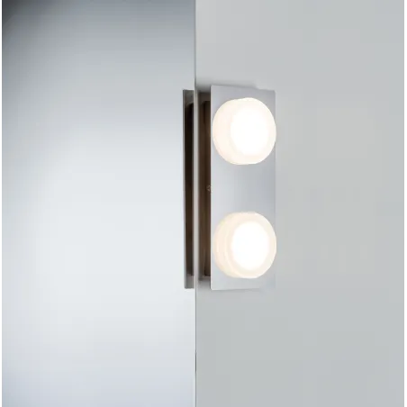 LED IP23 applique plafonnier Doradus 2x4,7W chrome 230 V Métal/plastique
