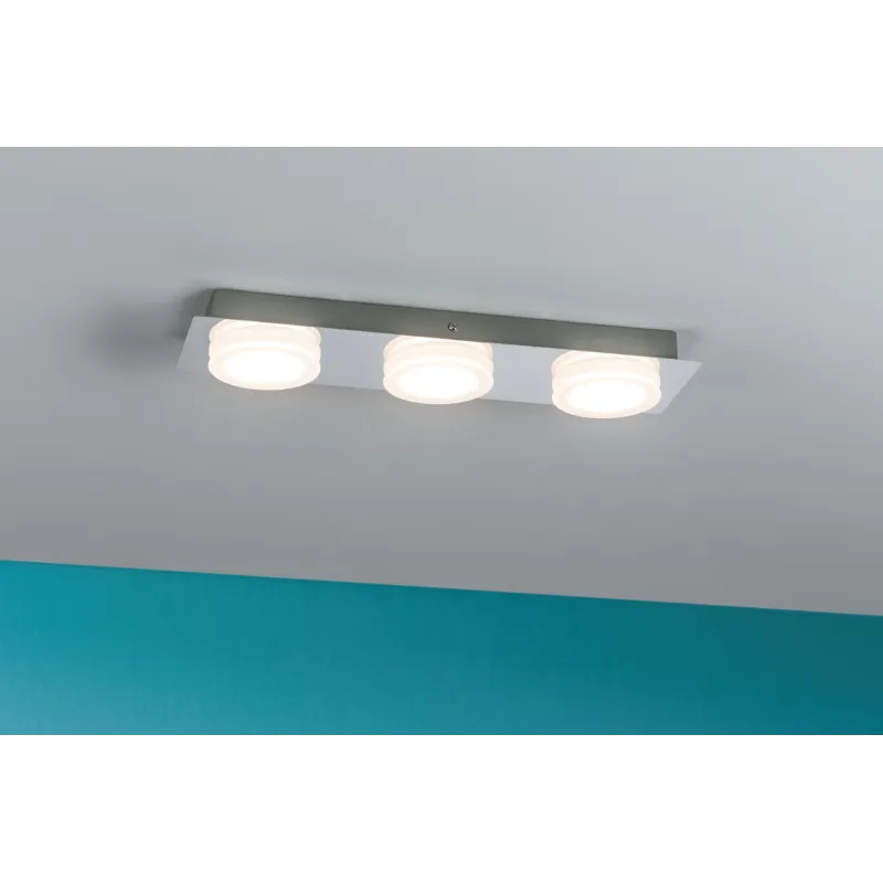 LED IP23 applique plafonnier Doradus 3x4,7W chrome 230 V Métal/plastique