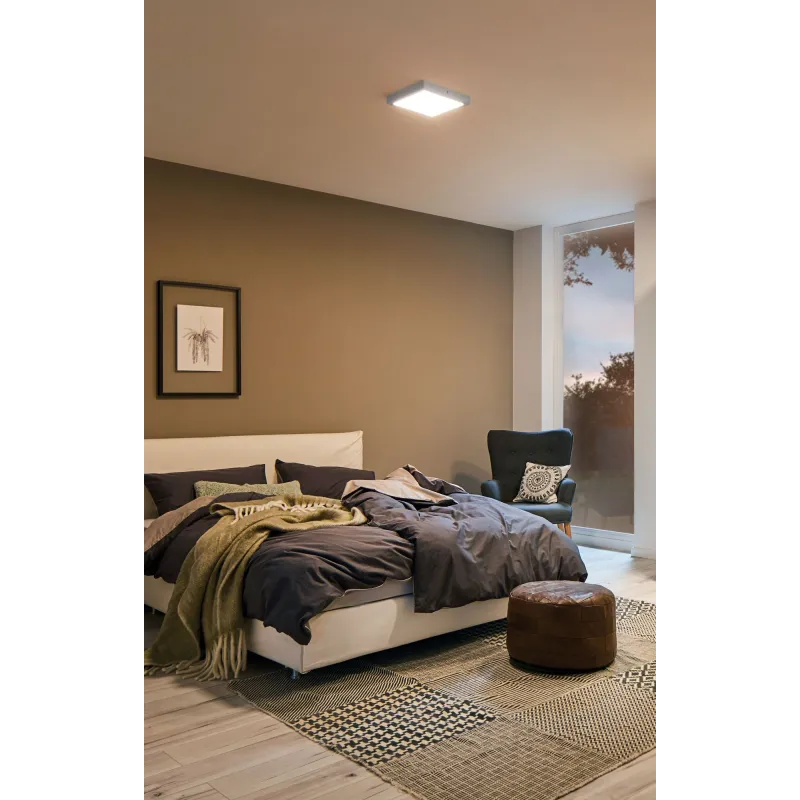 Panneau LED WallCeiling Atria 300x300 mm 24 W chrome mat 230 V plas...