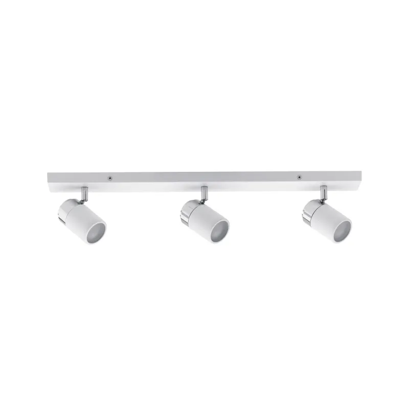 Spots à patère Zyli IP44 Max. 3x10W GU10 Blanc/chrome 230V métal - ...