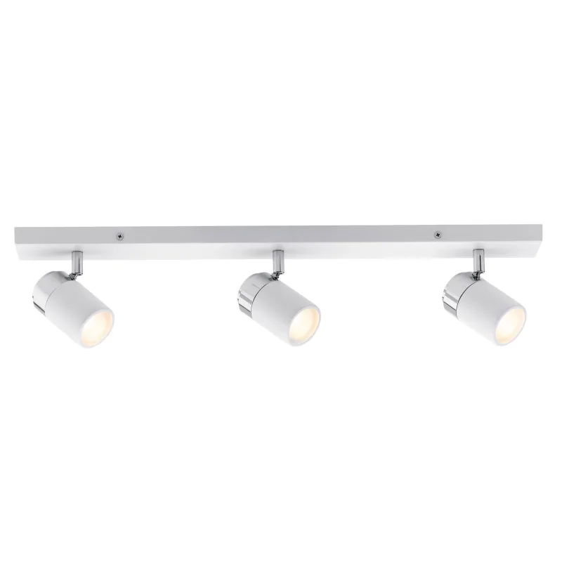 Spots à patère Zyli IP44 Max. 3x10W GU10 Blanc/chrome 230V métal - ...