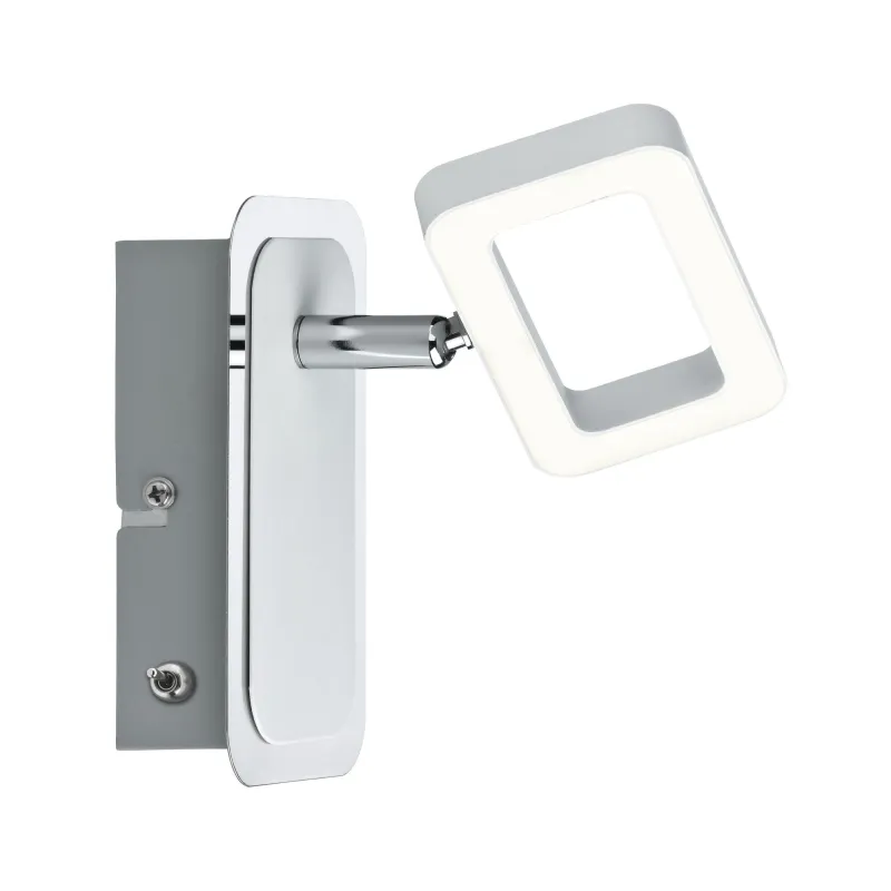 Spots Frame 1x4,5W Blanc Dépoli/Chrome 230V Métal - Pas cher
