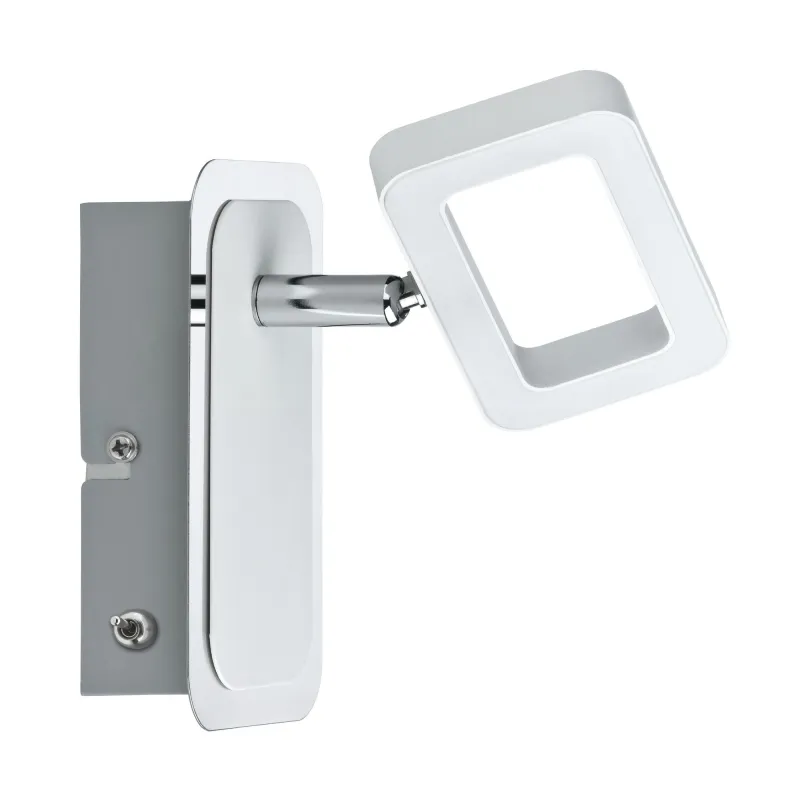 Spots Frame 1x4,5W Blanc Dépoli/Chrome 230V Métal - Pas cher