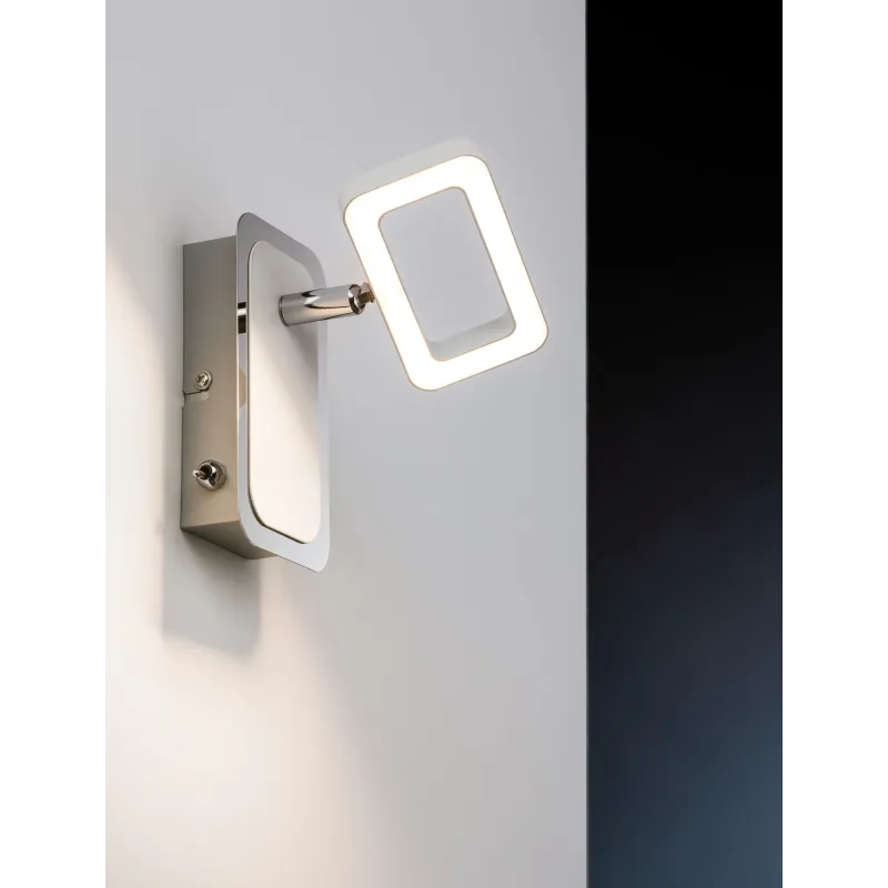 Spots Frame 1x4,5W Blanc Dépoli/Chrome 230V Métal - Pas cher