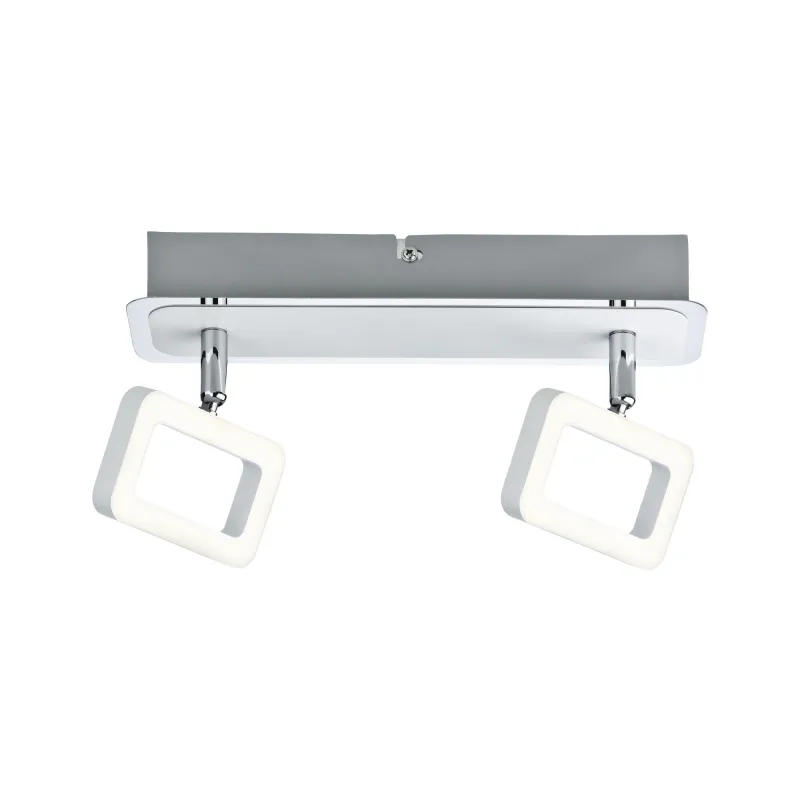 Spots Frame 2x4,5W Blanc Dépoli/Chrome 230V Métal - Pas cher