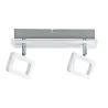 Spots Frame 2x4,5W Blanc Dépoli/Chrome 230V Métal - Pas cher