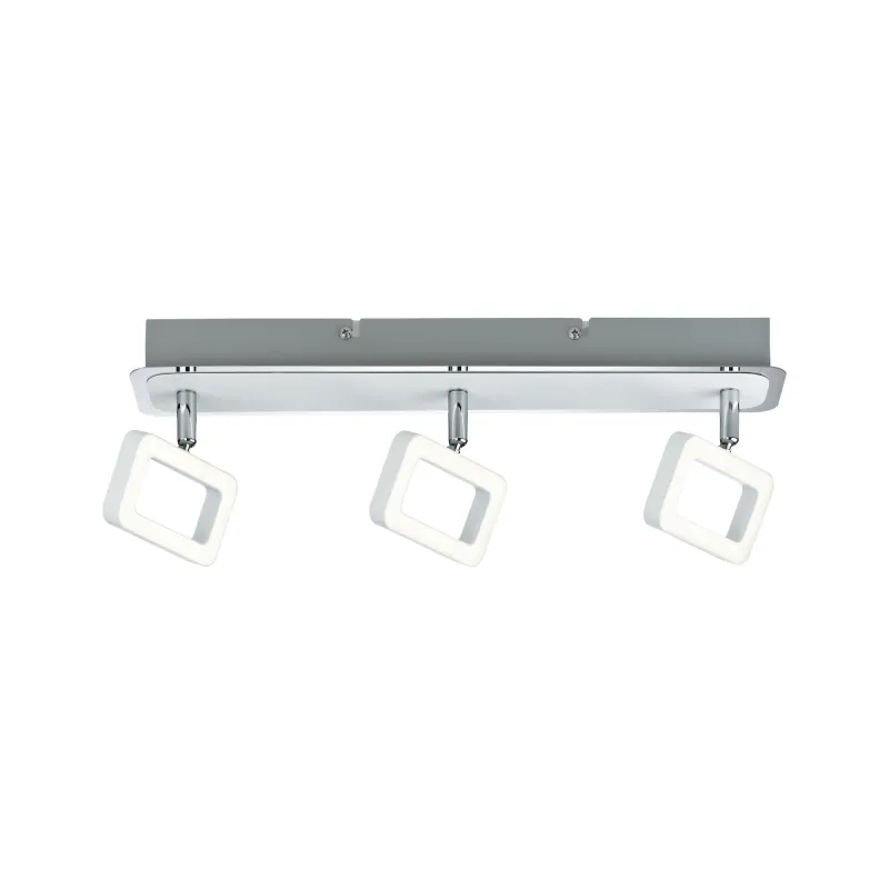 Spots Frame 3x4,5W Blanc Dépoli/Chrome 230V Métal - Pas cher