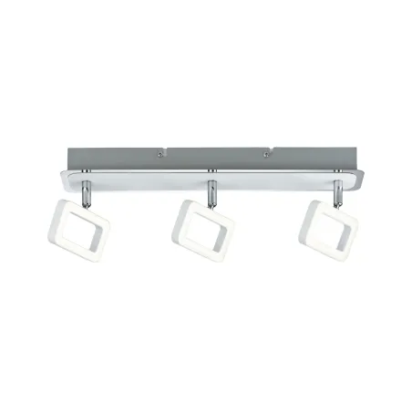 Spots Frame 3x4,5W Blanc Dépoli/Chrome 230V Métal - Pas cher