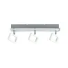 Spots Frame 3x4,5W Blanc Dépoli/Chrome 230V Métal - Pas cher