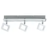 Spots Frame 3x4,5W Blanc Dépoli/Chrome 230V Métal - Pas cher