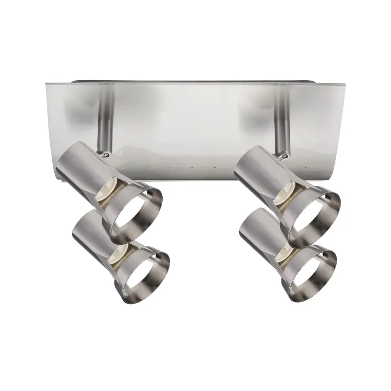 Spots Teja max. 4x10W GU10 Nickel satiné 230V Métal - Pas cher