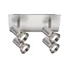 Spots Teja max. 4x10W GU10 Nickel satiné 230V Métal - Pas cher