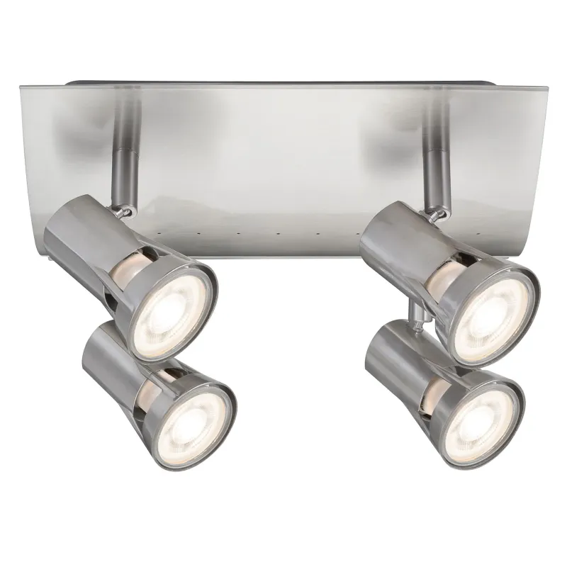 Spots Teja max. 4x10W GU10 Nickel satiné 230V Métal - Pas cher