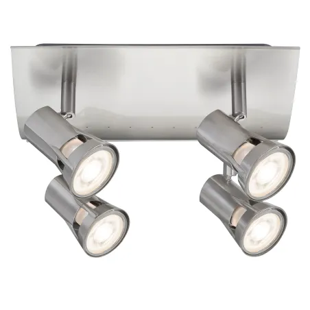 Spots Teja max. 4x10W GU10 Nickel satiné 230V Métal - Pas cher