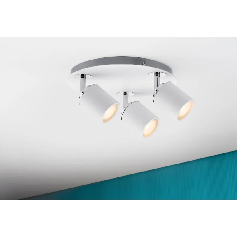 Spots Tube IP44 Max. 3x10W GU10 Blanc/chrome 230V métal - Pas cher
