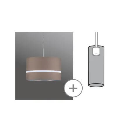 DecoSystems abat-jour en tissu Tessa brun foncé max. 50 W Diamètre 25 cm 