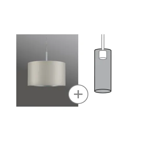 DecoSystems abat-jour en tissu Tessa gris clair max. 50 W Diamètre 25 cm 