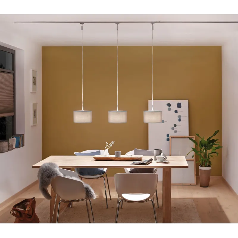 DecoSystems abat-jour en tissu Tessa gris clair max. 50 W Diamètre 25 cm 
