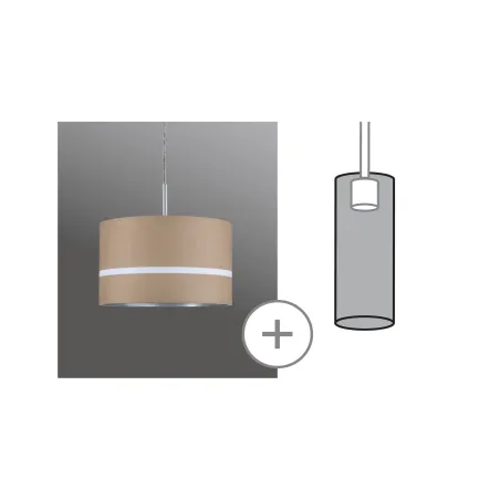 DecoSystems abat-jour en tissu Tessa caramel max. 50 W Diamètre 25 cm