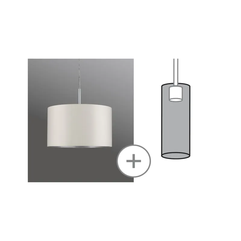 DecoSystems abat-jour en tissu Tessa crème max. 50 W Diamètre 25 cm