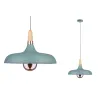 Juna suspension 340mm max 1x20W E14 Vert satiné/Cuivre/Bois 120V Mé...