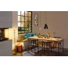 Juna suspension 340mm max 1x20W E14 Vert satiné/Cuivre/Bois 120V Mé...