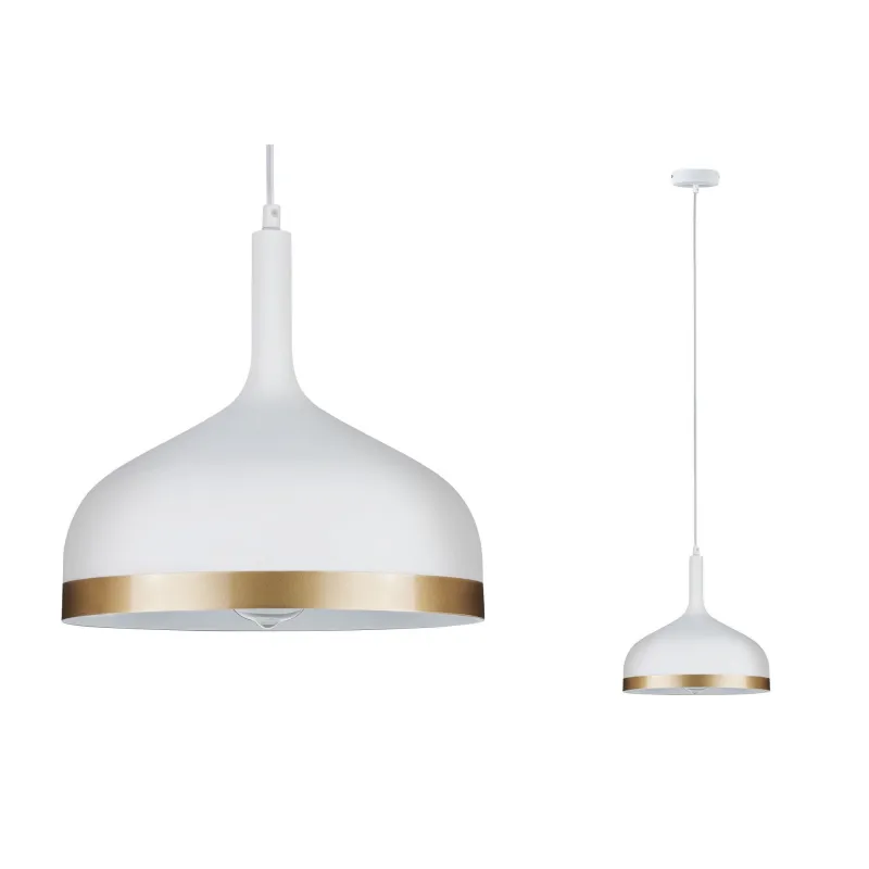 Neordic Embla suspension max 1x20W E27 Blanc/Or 230V Métal - Pas cher