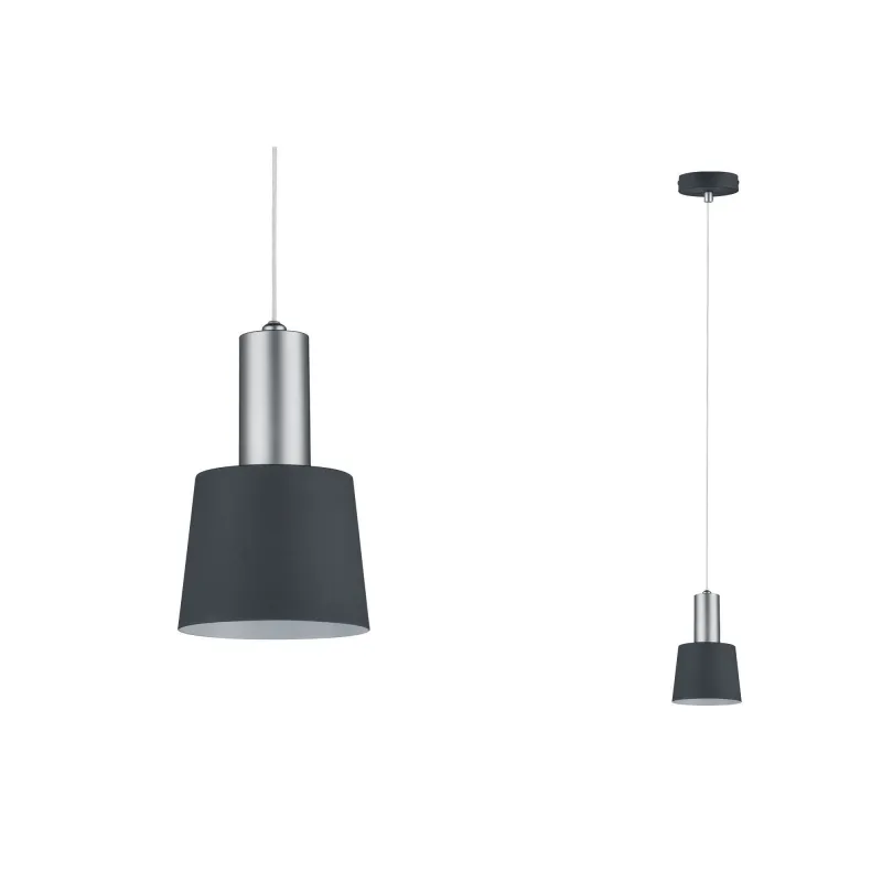 Neordic Haldar suspension max 2x40W E14 Gris foncé/Chrome mat 230V ...