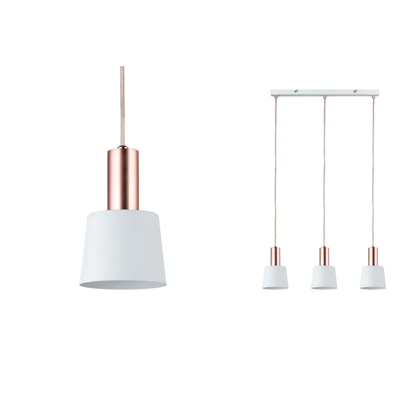 Neordic Haldar suspension max 3x20W E14 Blanc/Cuivre mat 230V Métal...
