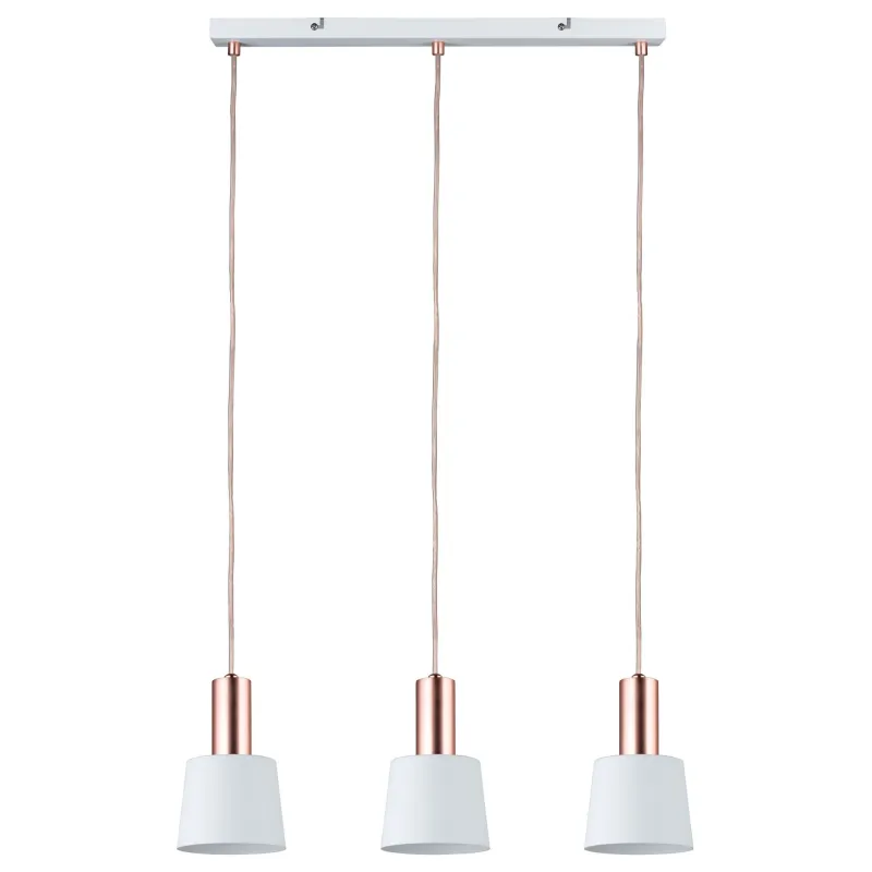 Neordic Haldar suspension max 3x20W E14 Blanc/Cuivre mat 230V Métal...