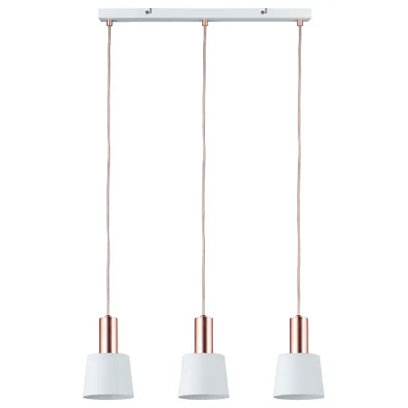 Neordic Haldar suspension max 3x20W E14 Blanc/Cuivre mat 230V Métal...