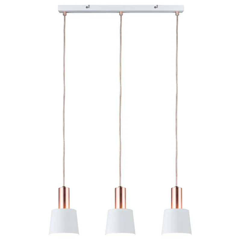 Neordic Haldar suspension max 3x20W E14 Blanc/Cuivre mat 230V Métal...