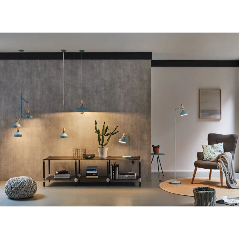 Neordic Juna suspension max 3x20W E14 Vert doux/Cuivre/Bois 120V Mé...