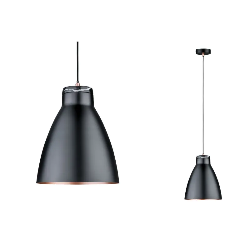 Neordic Roald suspension max 1x20W E27 Noir mat/Gris 230V Métal/Mar...