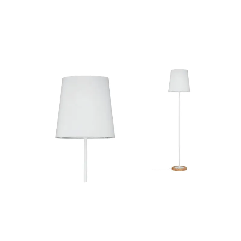 Neordic Stellan Lampadaire max 1x20W E27 Blanc/Bois 230V Tissu/Méta...